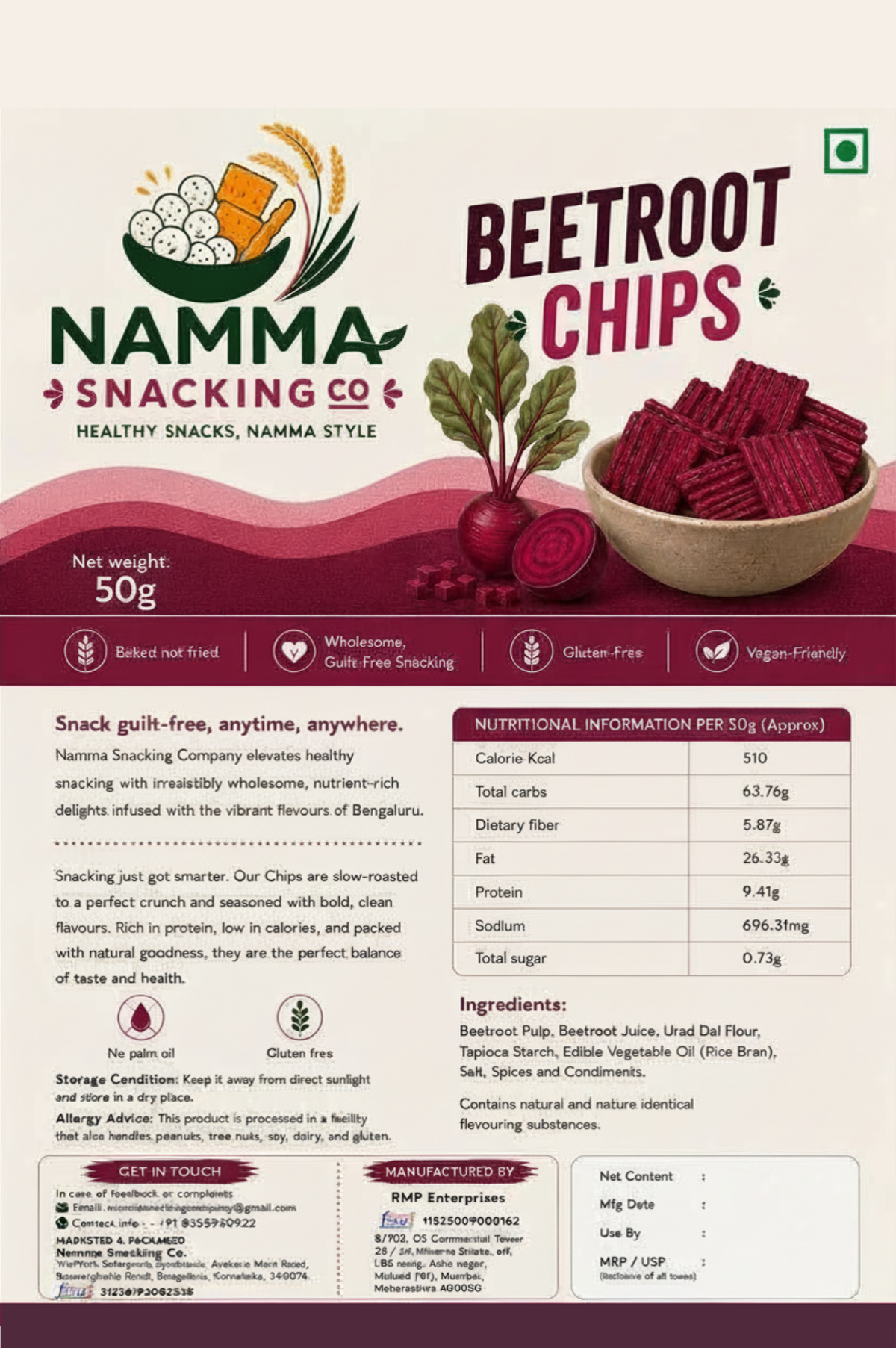 Beetroot Baked Chips