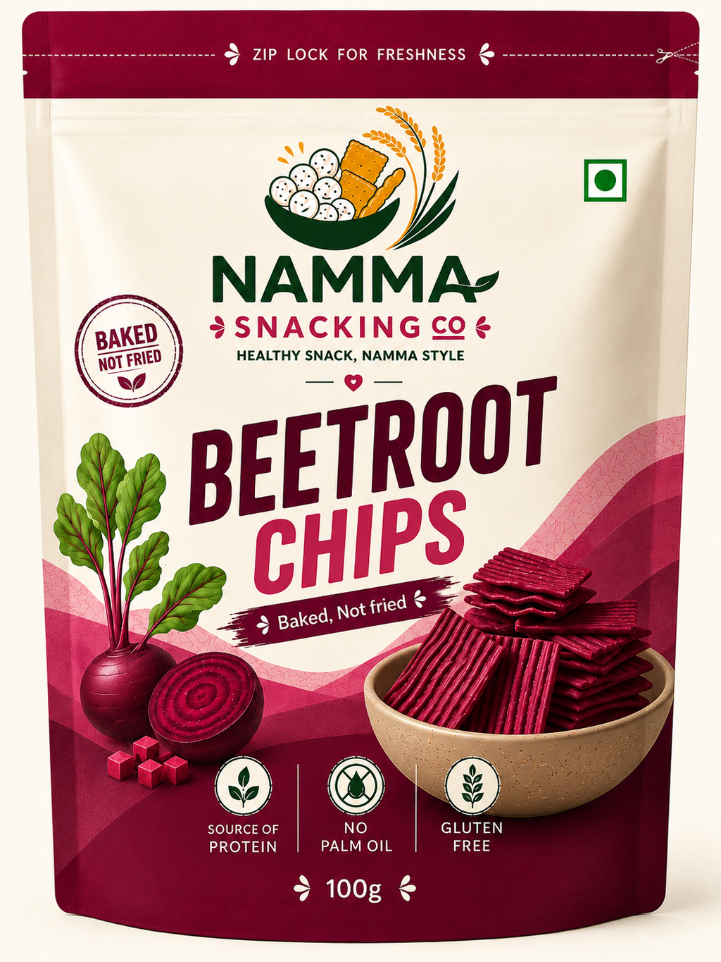Beetroot Baked Chips